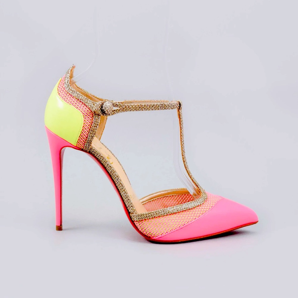 ***SOLD*** Christian Louboutin Tri-Colour Neon Glitter Pumps